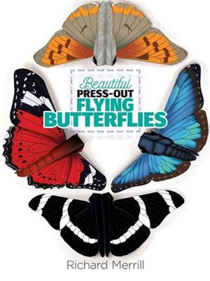 Book cover with colorful paper butterflies